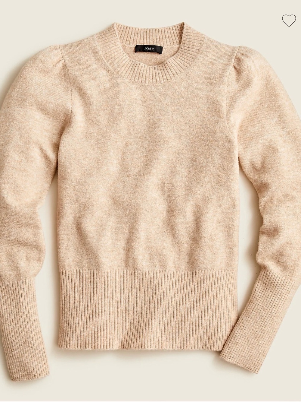 J.Crew Puff-sleeve crewneck sweater in Supersoft yarn